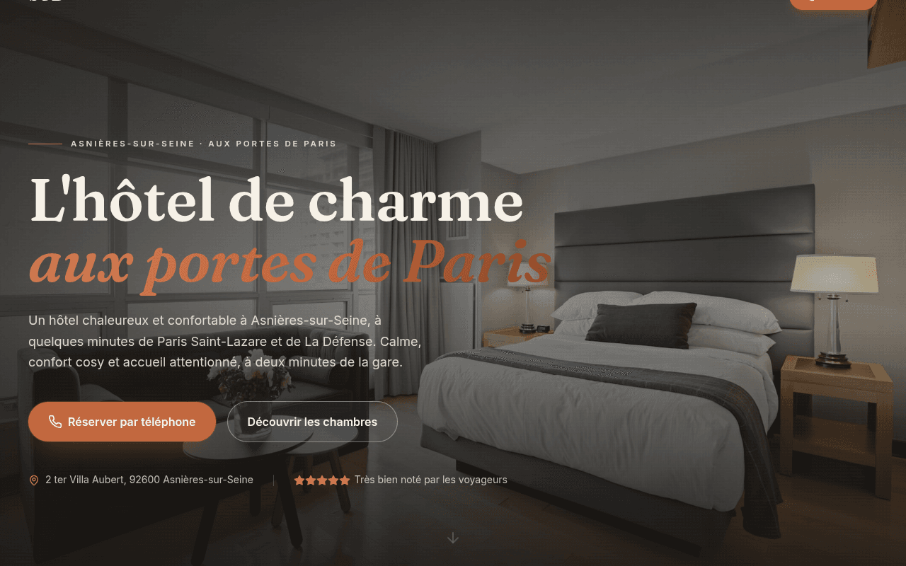 Site internet réalisé pour Hôtel SUB Asnières, hôtel à Asnières-sur-Seine