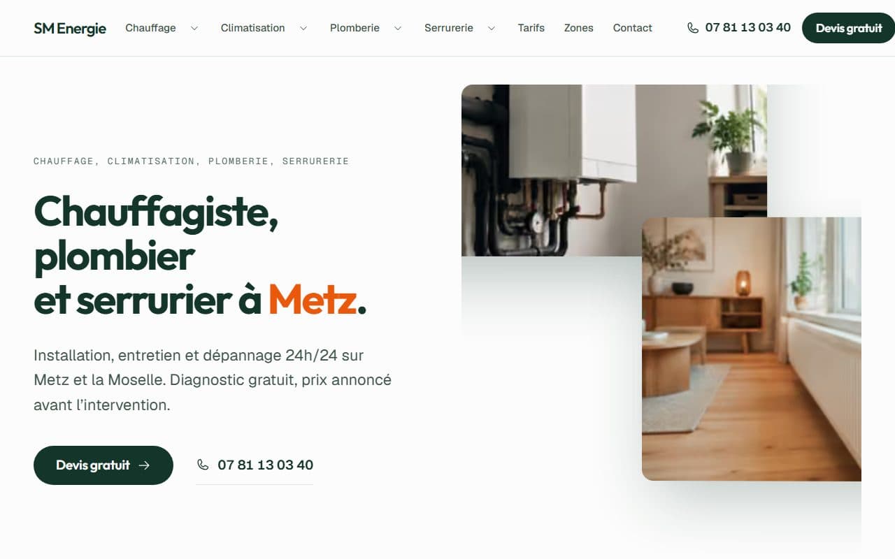 Site de SM Energie, artisan du bâtiment à Metz