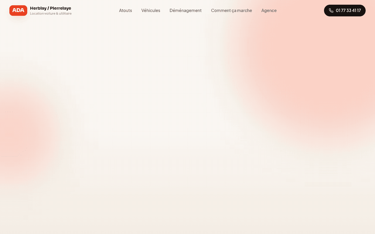 Site internet réalisé pour ADA Pierrelaye, location de véhicules à Pierrelaye