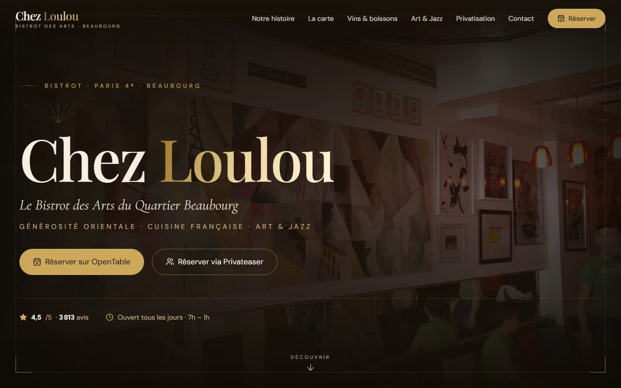 Site en ligne à Paris : Chez Loulou